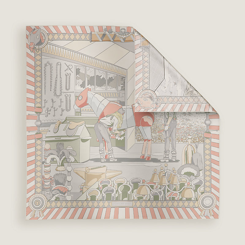 Pony Pit Stop double face scarf 90 - Grey | Hermès USA